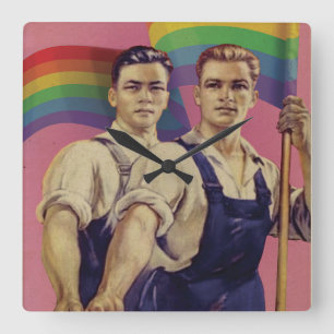 Reloj Cuadrado Vintage GRITANDO ESO Pride Square Wall Clock