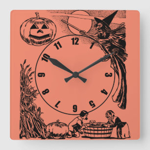 Reloj Cuadrado Vintage Halloween Wall Clock