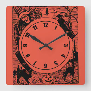 Reloj Cuadrado Vintage Halloween Wall Clock