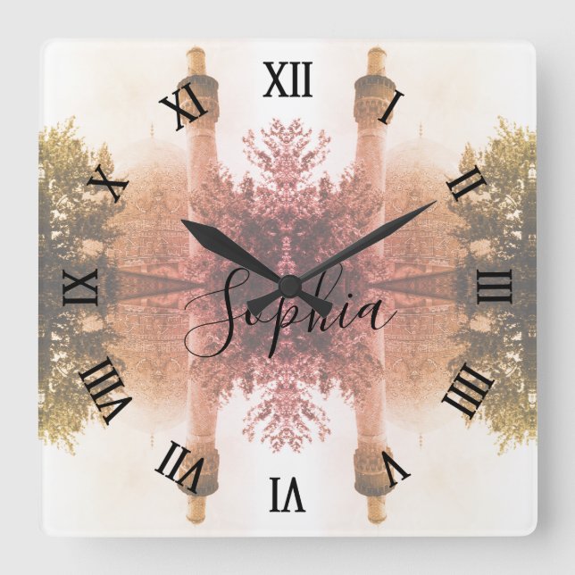 Reloj Cuadrado Vintage Iran Isfahan royal mosque (Anverso)