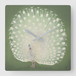 Reloj Cuadrado Vintage Japanese Fine Art | Peacock