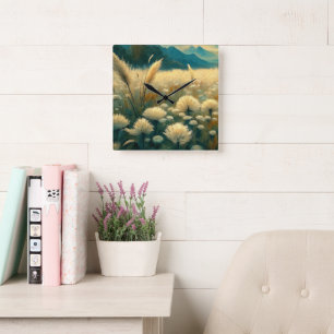 Reloj Cuadrado Vintage Landscape Botanical