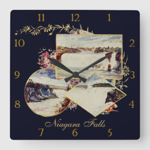 Reloj Cuadrado Vintage Niagara Falls Paintings Custom