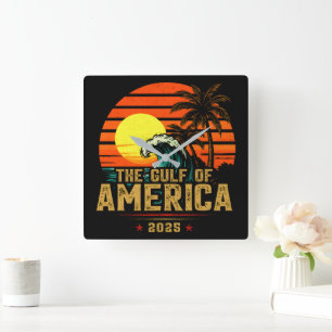 Reloj Cuadrado Vintage retro 2025 del Golfo de Estados Unidos