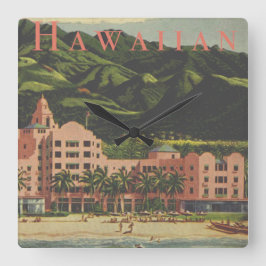 Reloj Cuadrado Vintage Royal Hawaii Square Wall Clock