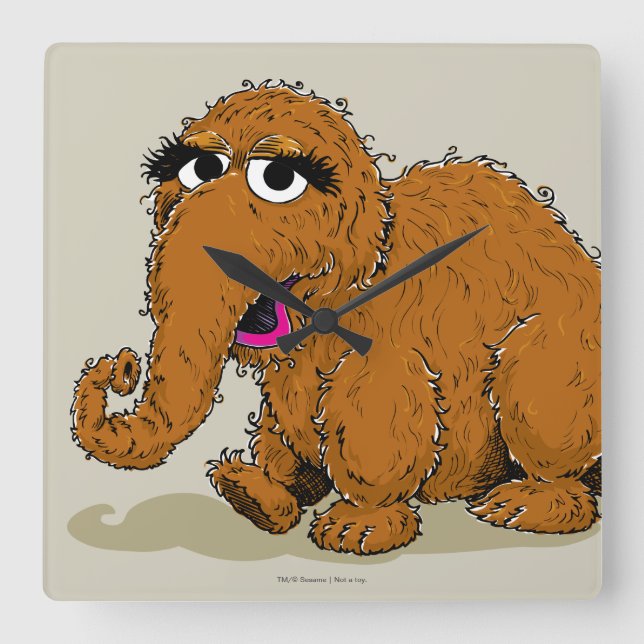 Reloj Cuadrado Vintage Snuffleupagus (Anverso)