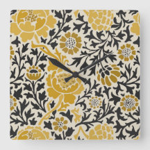 Vintage-style yellow and black floral  pattern