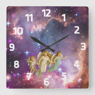 Reloj Cuadrado Vintage Sweet Angels Flying