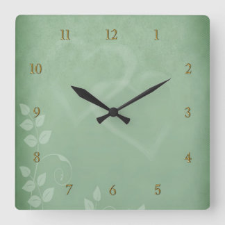 Reloj Cuadrado Vintage verde sabio