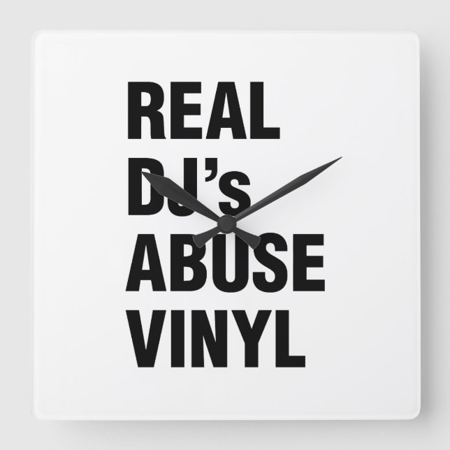 RELOJ CUADRADO VINYL DE ABUSO DE DJ REAL (Anverso)
