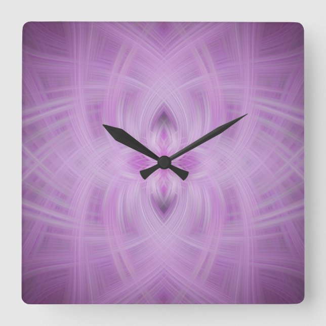 Reloj Cuadrado VIOLET - Arte fractal - (Anverso)
