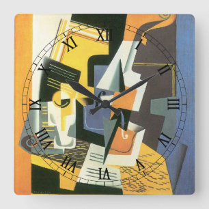 Reloj Cuadrado Violín y vaso de Juan Gris, Cubismo antiguo