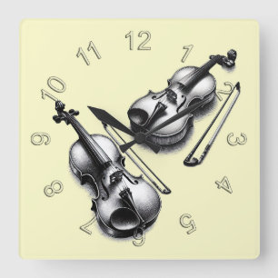 Reloj Cuadrado Violines