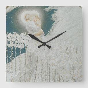 Reloj Cuadrado Virgen de los lirios