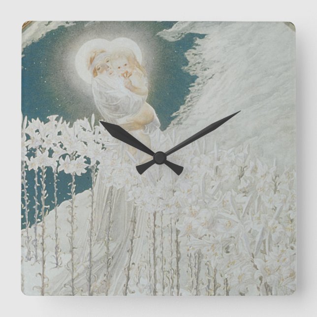 Reloj Cuadrado Virgen de los lirios (Anverso)