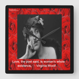 Reloj Cuadrado Virginia Woolf & Love Quets Wall Clock