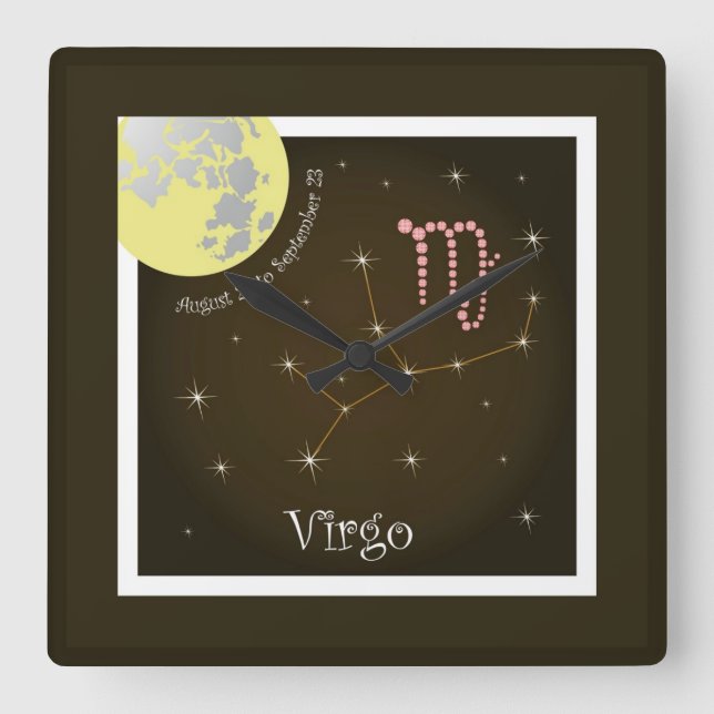 Reloj Cuadrado Virgo August 23 to September 23 Uhr (Anverso)