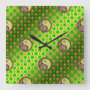 Reloj Cuadrado Virgo & Dragón de Metal