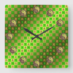 Reloj Cuadrado Virgo & Dragón de Metal