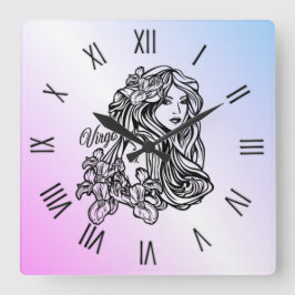 Reloj Cuadrado Virgo La Virgen Zodiaco Púrpura