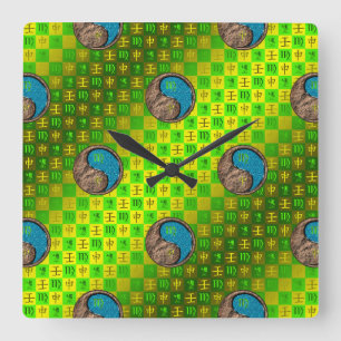 Reloj Cuadrado Virgo & Mono de Agua