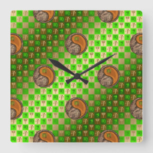 Reloj Cuadrado Virgo & Rata de Madera