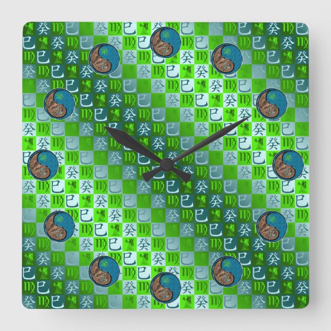 Reloj Cuadrado Virgo & Serpiente de Agua (Anverso)