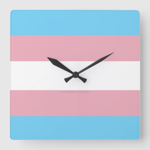 Reloj Cuadrado visibilidad de la bandera del orgullo transgénero 