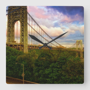 Reloj Cuadrado Visión que parece del sur - del oeste de Manhatta