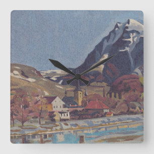 Reloj Cuadrado Vista de Dolný Kubín por Arnold Peter Weisz