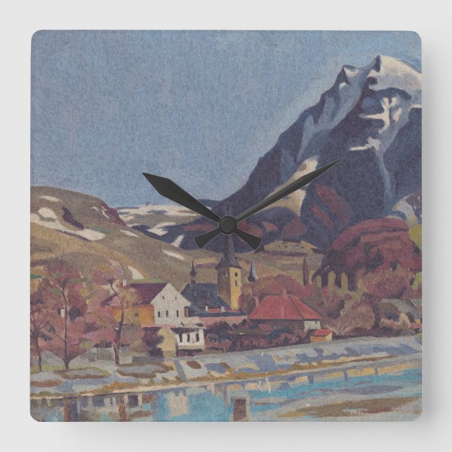 Reloj Cuadrado Vista de Dolný Kubín por Arnold Peter Weisz (Anverso)