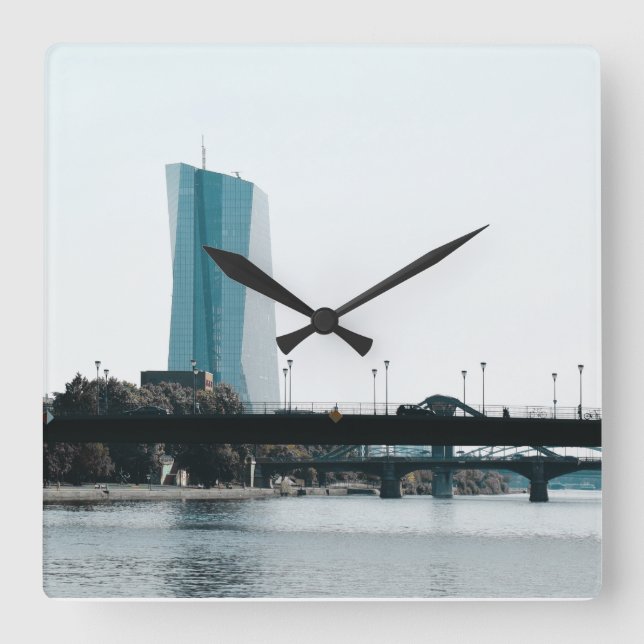 Reloj Cuadrado Vista de Fráncfort (Anverso)