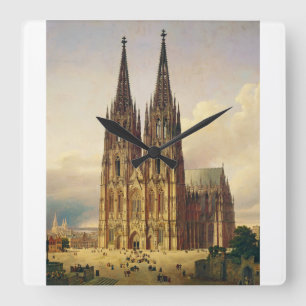 Reloj Cuadrado Vista de la majestad gótica de la Catedral de Colo