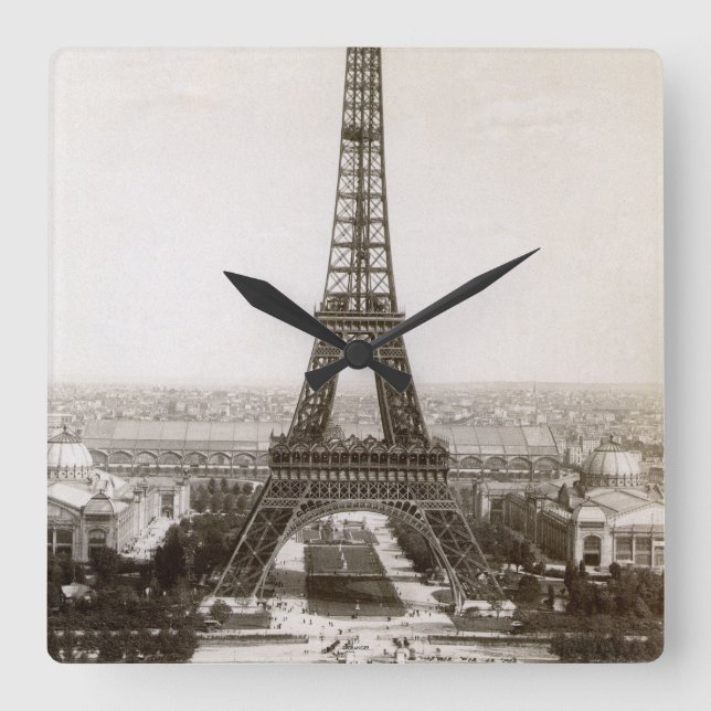 Reloj Cuadrado Vista De La Torre Eiffel, 1900 (Anverso)