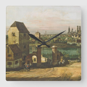 Reloj Cuadrado Vista de Munich, C. 1761 (aceite en lona)