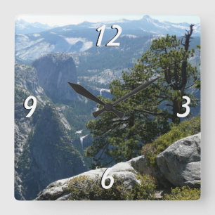 Reloj Cuadrado Vista de Yosemite Mountain en el Parque Nacional Y