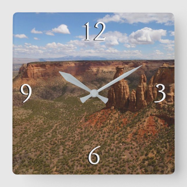 Reloj Cuadrado Vista del Camino de Canyon Rim en el Monumento Col (Anverso)