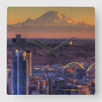 Vista del paisaje urbano de Seattle, fútbol