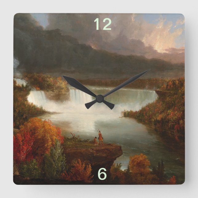 Reloj Cuadrado Vista lejana de las cataratas del Niágara en Thoma (Anverso)