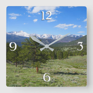 Reloj Cuadrado Vista panorámica de Rocky Mountain