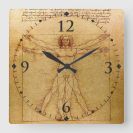 Reloj Cuadrado Vitruviano Por Leonardo Da Vinci