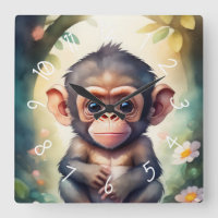 Viverito de chimpancés acuarela