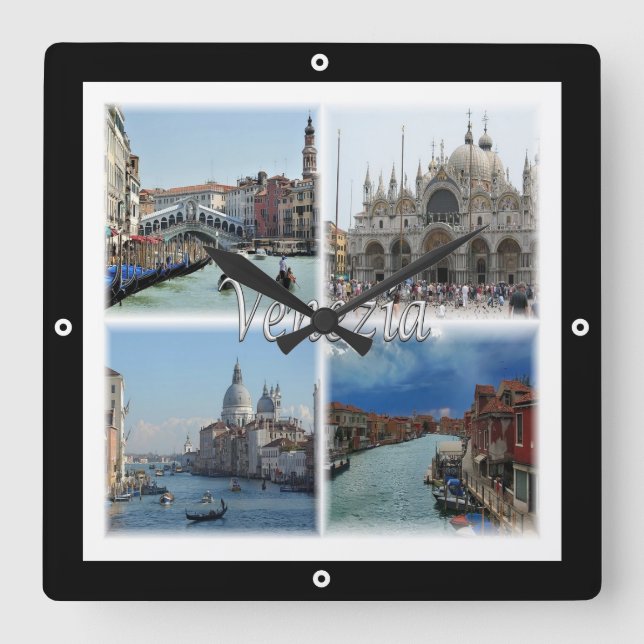 Reloj Cuadrado VNT024 VENECIA, Mosaico, Véneto, Italia, (Anverso)