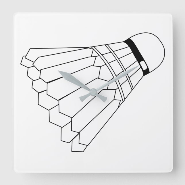 Reloj Cuadrado Volante de bádminton (Anverso)