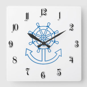 Reloj Cuadrado Volante y anclaje náutico