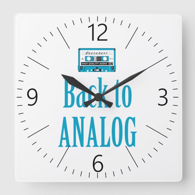 Reloj Cuadrado Volver a analógico (Anverso)