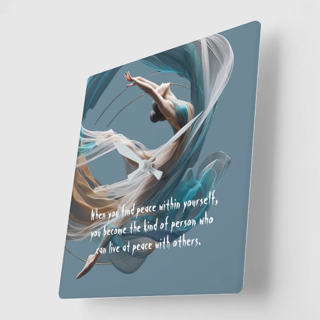 Reloj Cuadrado Vuelo aéreo Aire Yoga Instructor Pilates Fitness (Ángulo)