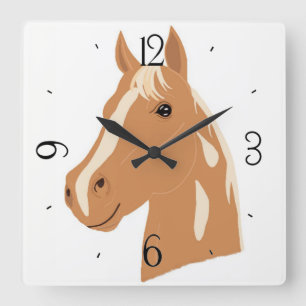 Reloj Cuadrado Vuelo rojo al caballo feliz