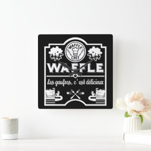 Reloj Cuadrado Waffle Chef