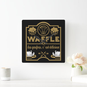 Reloj Cuadrado Waffle Chef